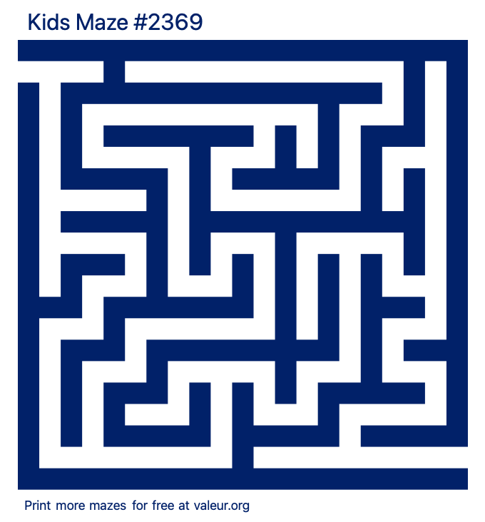 Free Printable Kids Maze number 2369