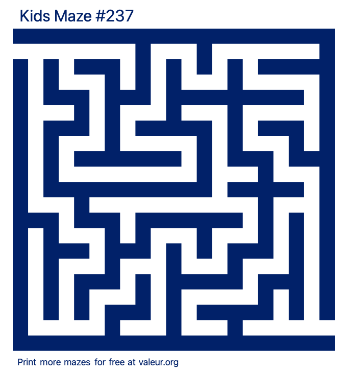 Free Printable Kids Maze number 237