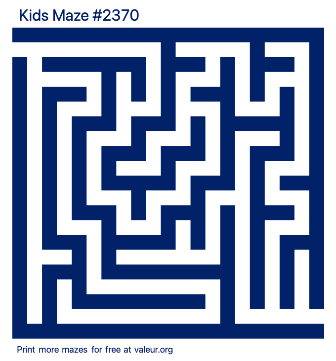 Free Printable Kids Maze number 2370