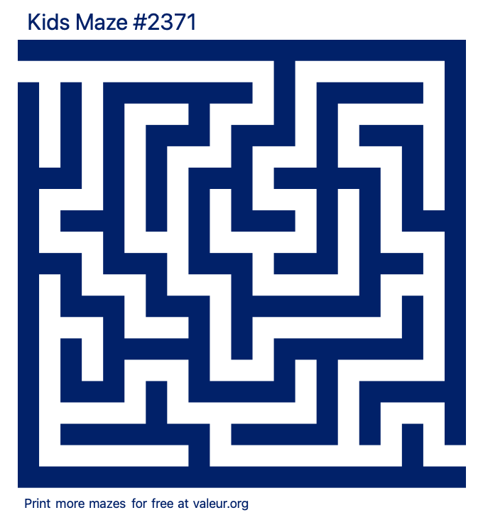 Free Printable Kids Maze number 2371