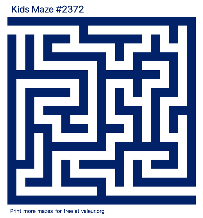 Free Printable Kids Maze number 2372