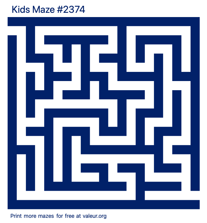 Free Printable Kids Maze number 2374