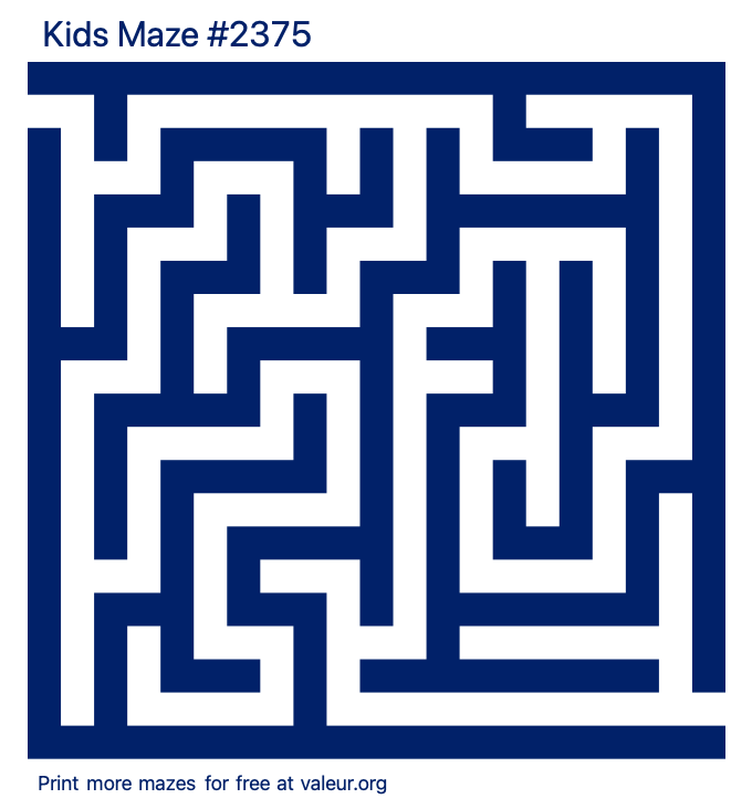 Free Printable Kids Maze number 2375