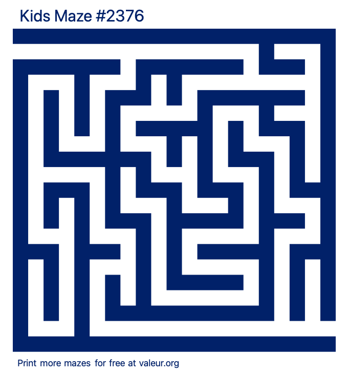 Free Printable Kids Maze number 2376