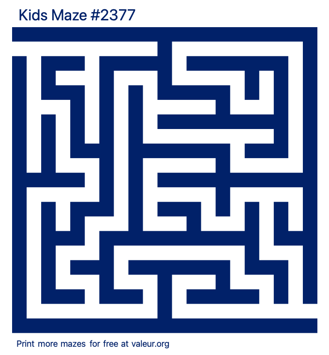 Free Printable Kids Maze number 2377