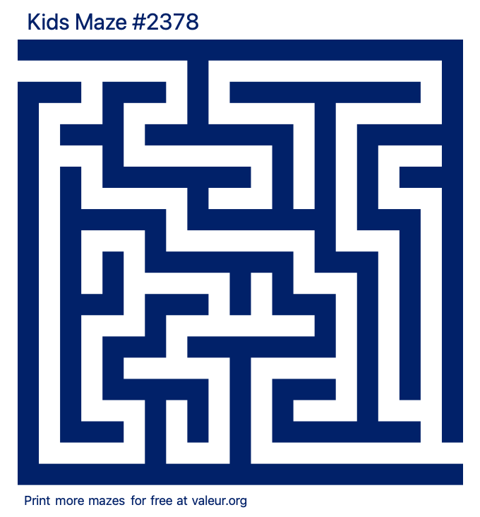 Free Printable Kids Maze number 2378