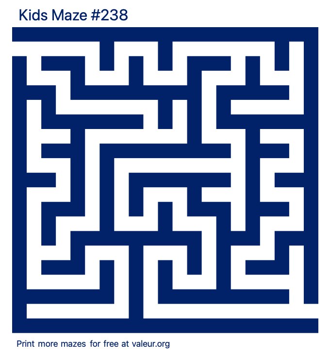 Free Printable Kids Maze number 238