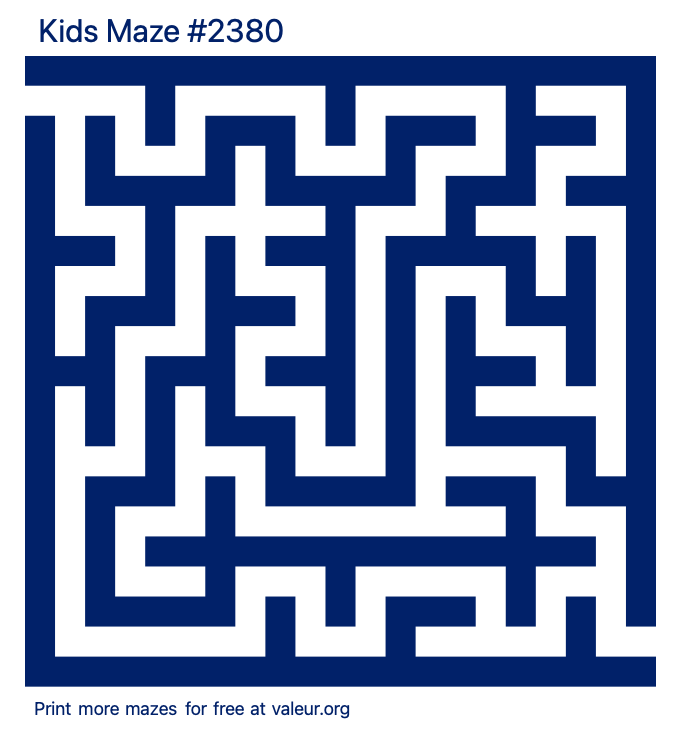 Free Printable Kids Maze number 2380