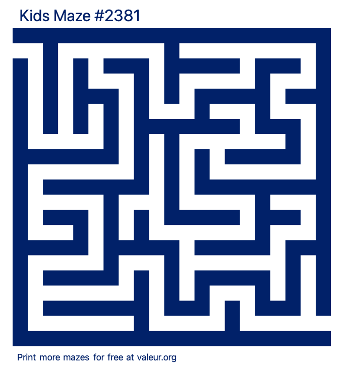 Free Printable Kids Maze number 2381