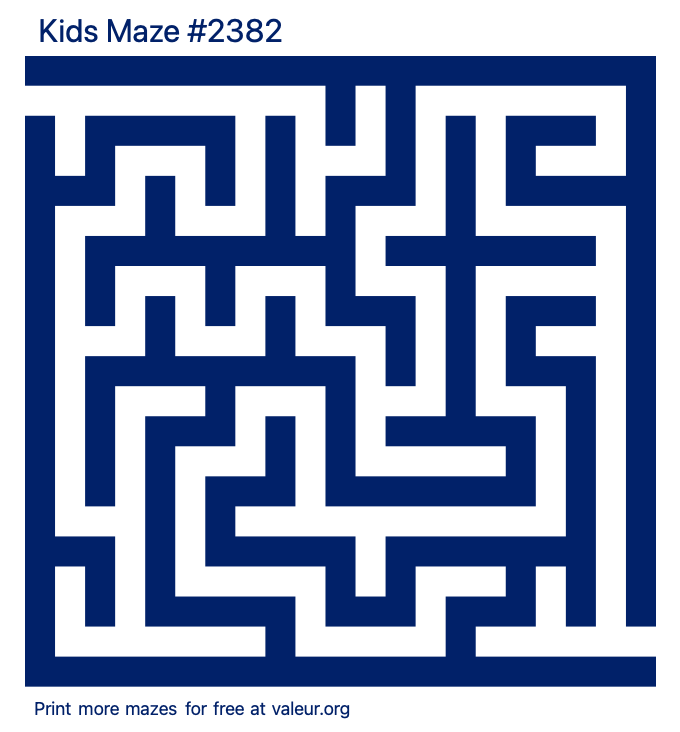 Free Printable Kids Maze number 2382