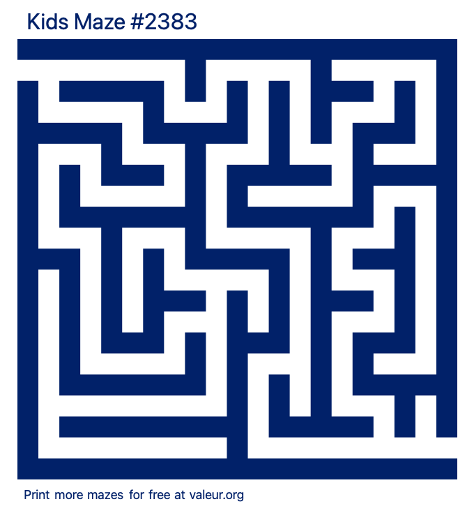 Free Printable Kids Maze number 2383