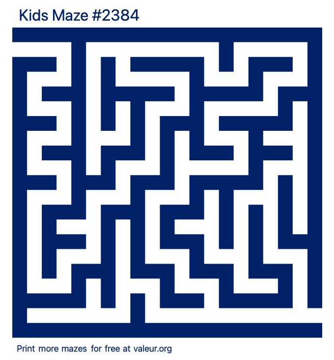 Free Printable Kids Maze number 2384