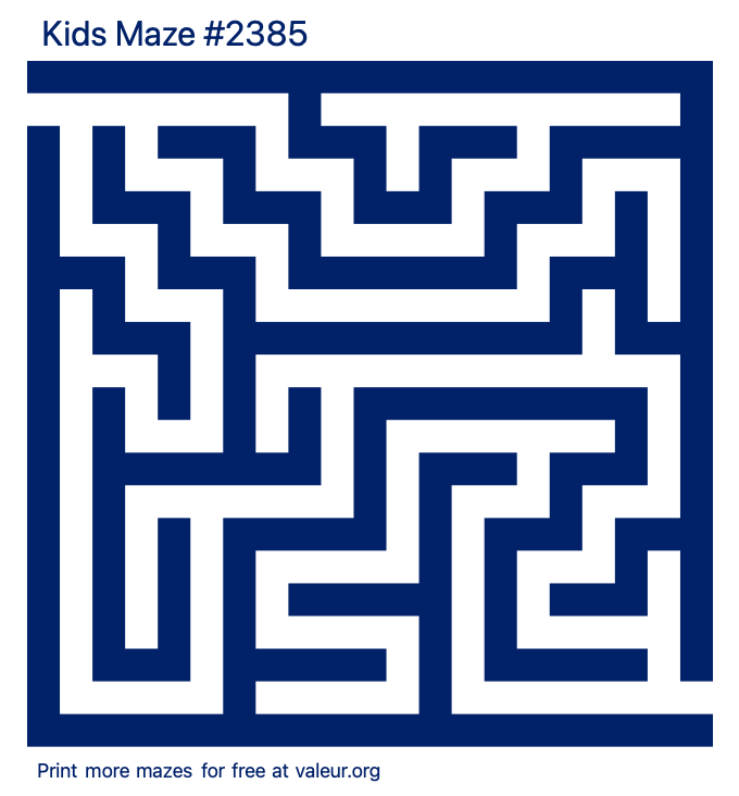 Free Printable Kids Maze number 2385