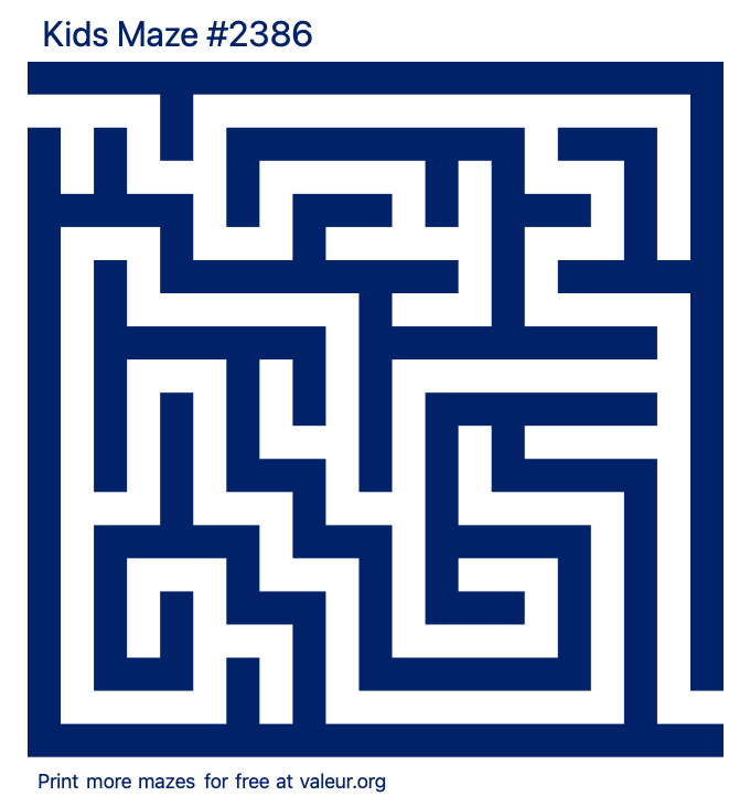 Free Printable Kids Maze number 2386