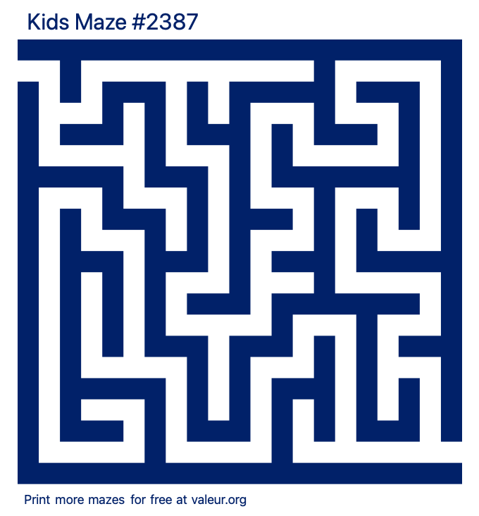 Free Printable Kids Maze number 2387