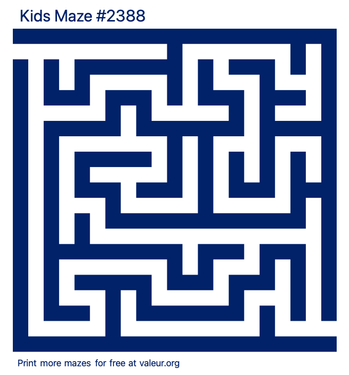 Free Printable Kids Maze number 2388