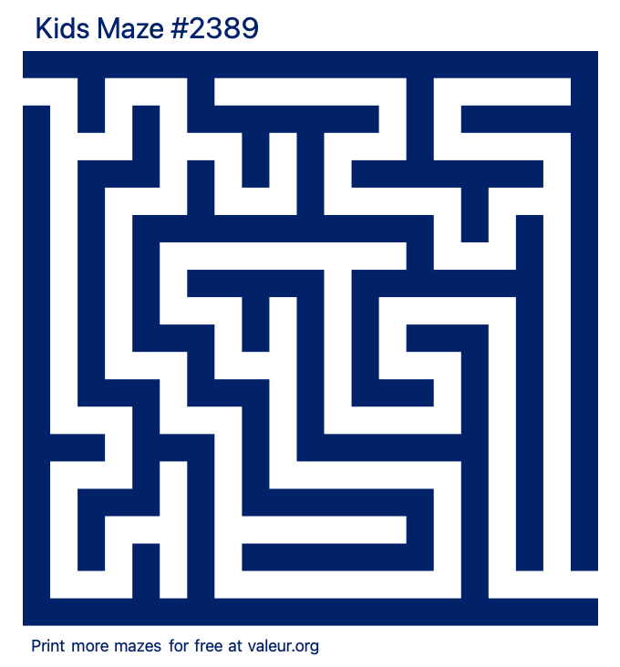 Free Printable Kids Maze number 2389