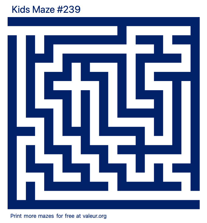 Free Printable Kids Maze number 239