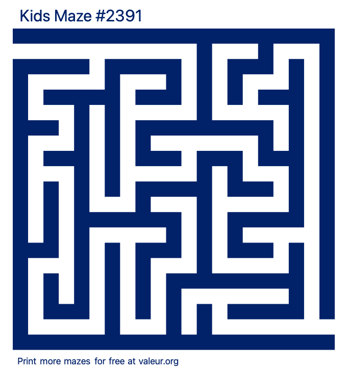 Free Printable Kids Maze number 2391