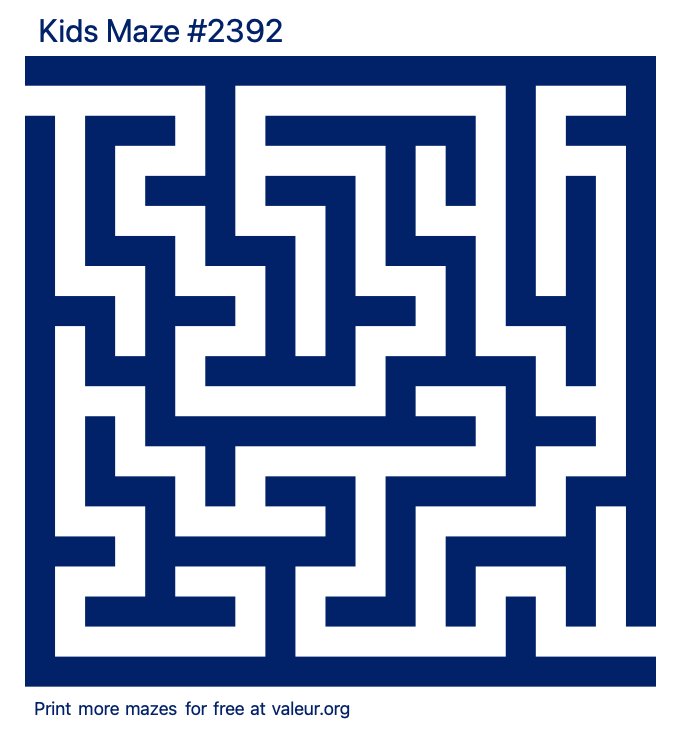 Free Printable Kids Maze number 2392