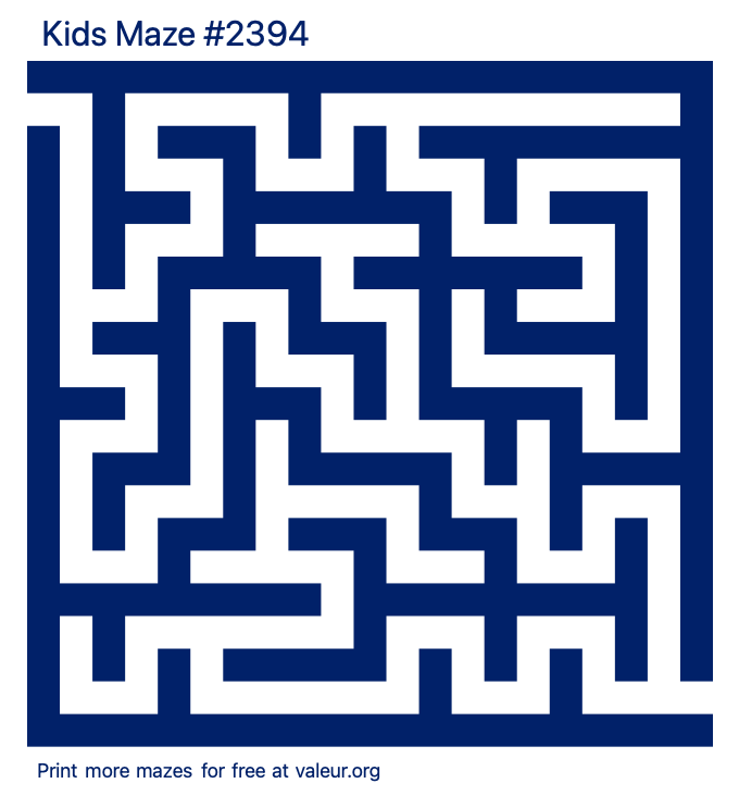 Free Printable Kids Maze number 2394