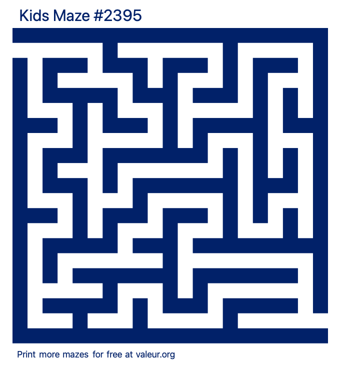 Free Printable Kids Maze number 2395