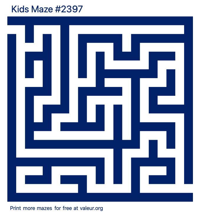 Free Printable Kids Maze number 2397