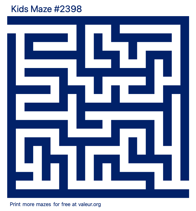 Free Printable Kids Maze number 2398