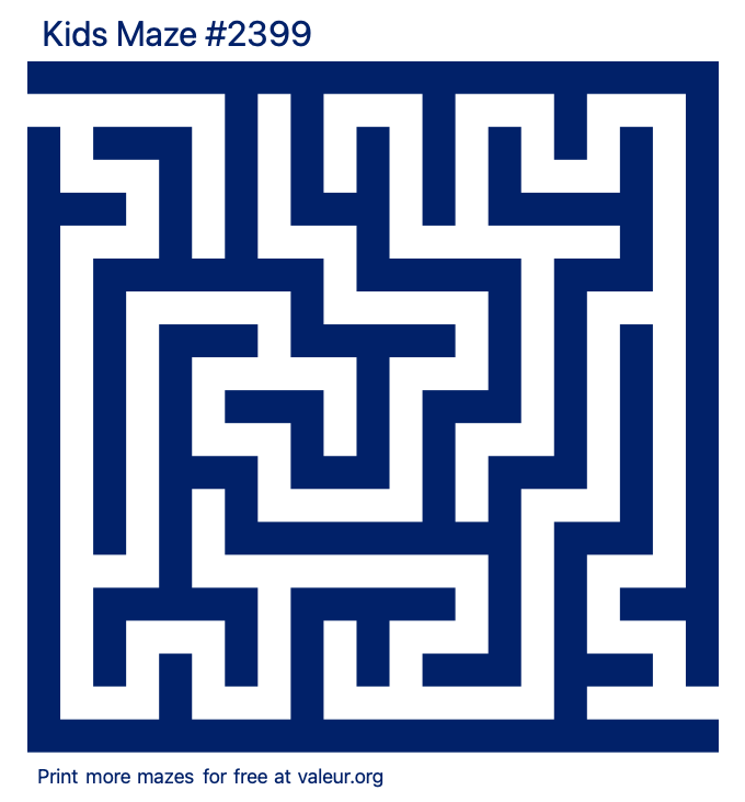 Free Printable Kids Maze number 2399