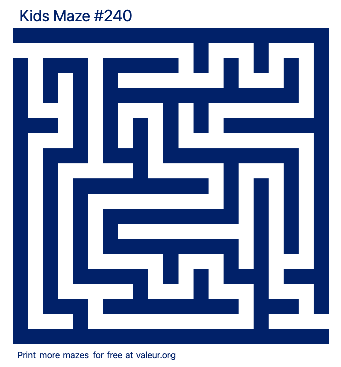 Free Printable Kids Maze number 240