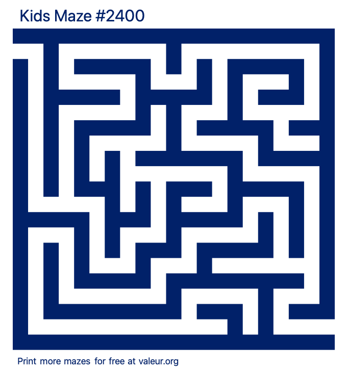 Free Printable Kids Maze number 2400