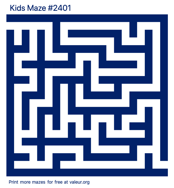 Free Printable Kids Maze number 2401