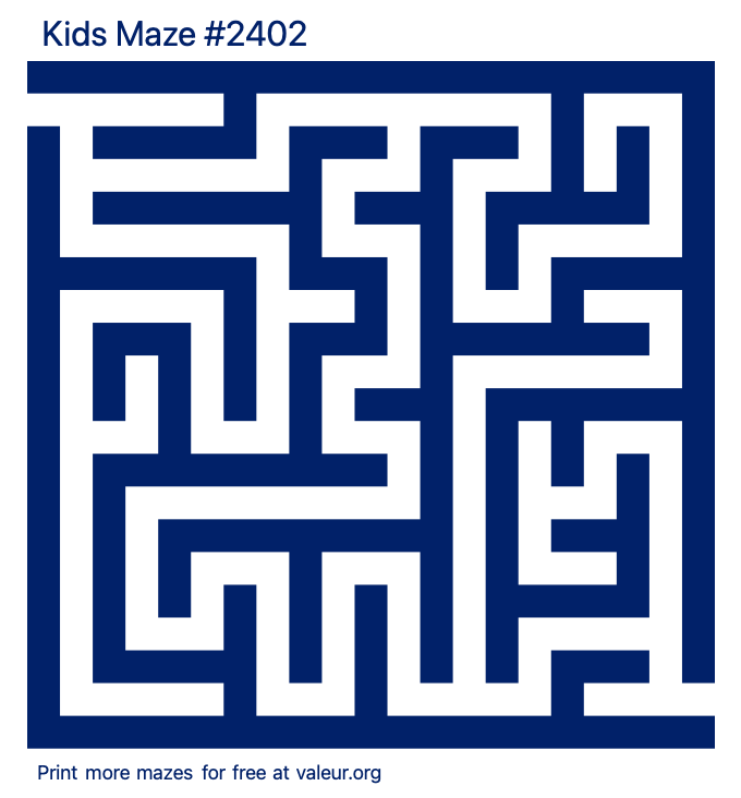 Free Printable Kids Maze number 2402