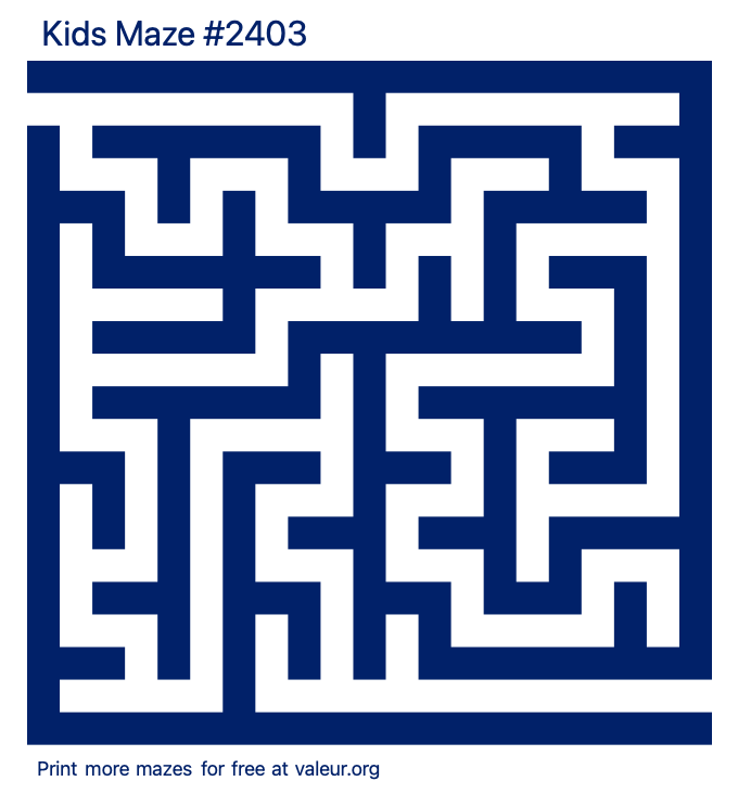 Free Printable Kids Maze number 2403