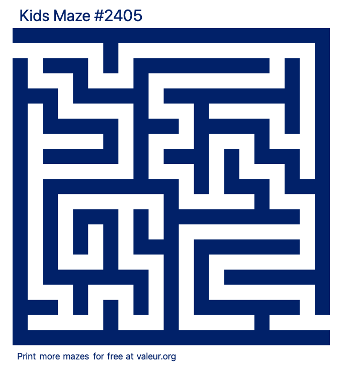 Free Printable Kids Maze number 2405