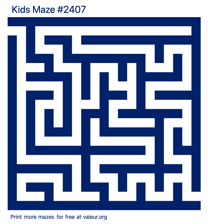 Free Printable Kids Maze number 2407