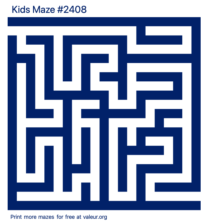 Free Printable Kids Maze number 2408