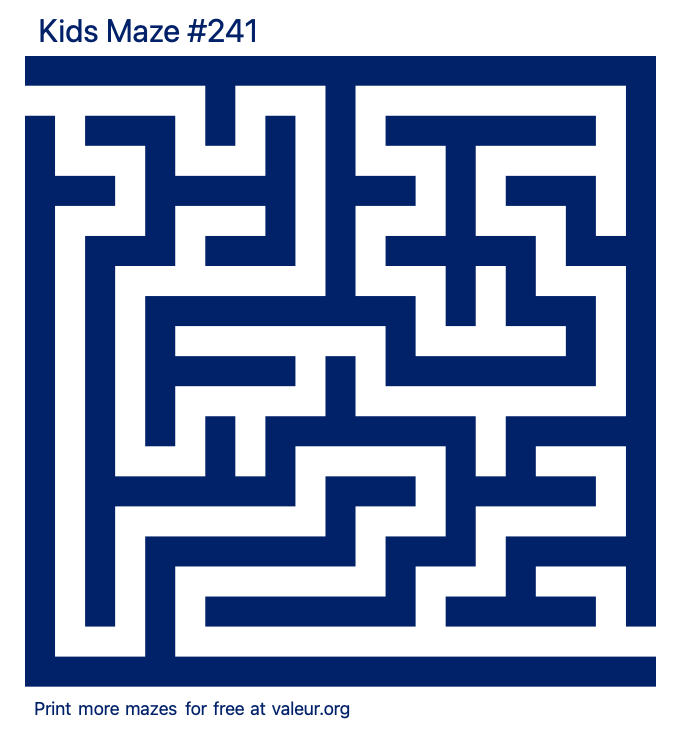 Free Printable Kids Maze number 241