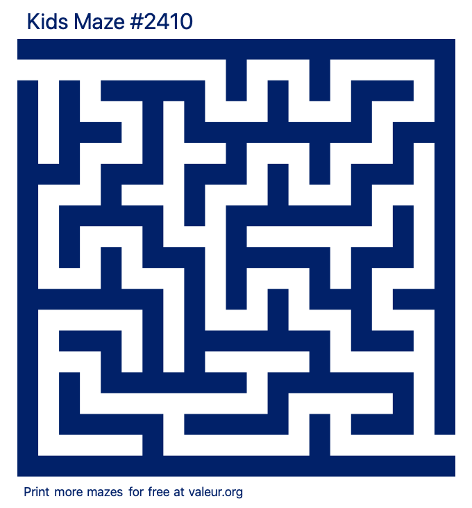 Free Printable Kids Maze number 2410