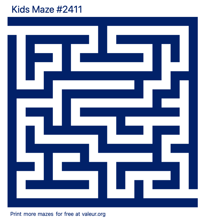 Free Printable Kids Maze number 2411