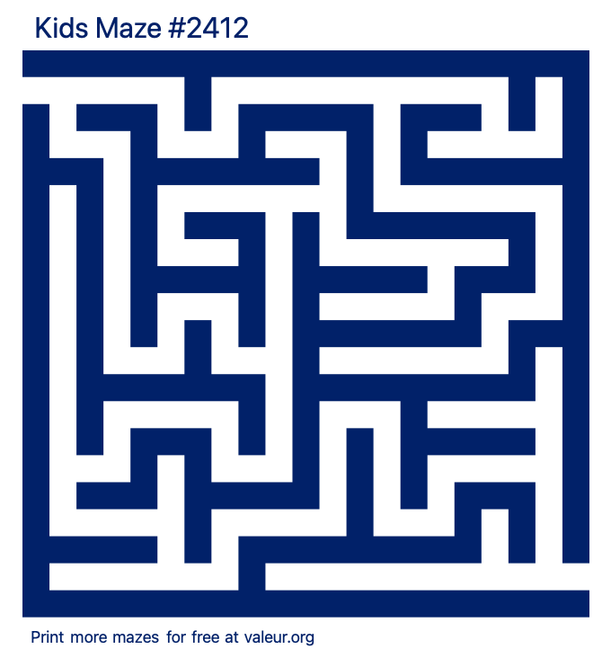 Free Printable Kids Maze number 2412