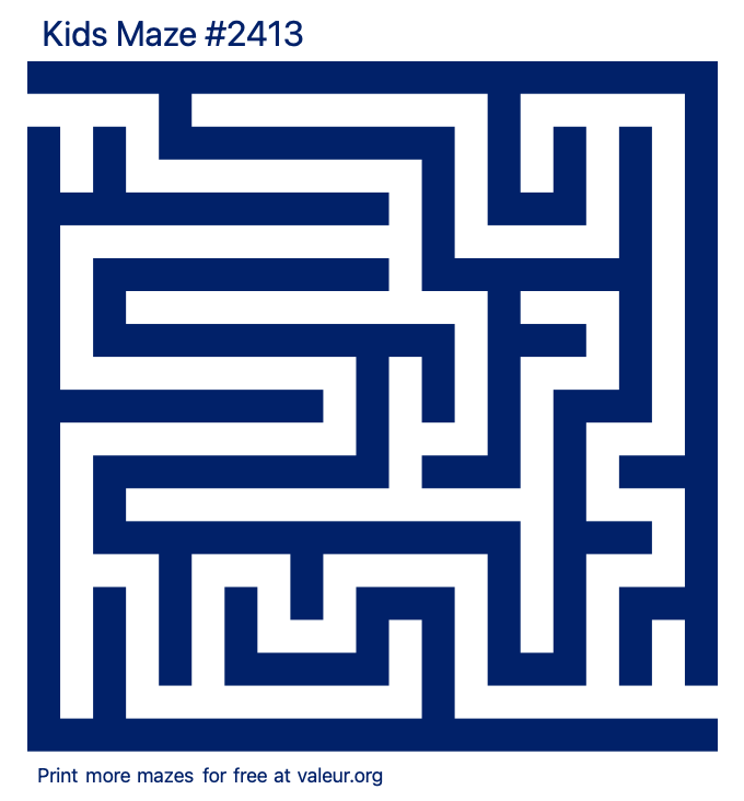 Free Printable Kids Maze number 2413