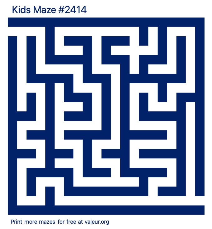 Free Printable Kids Maze number 2414