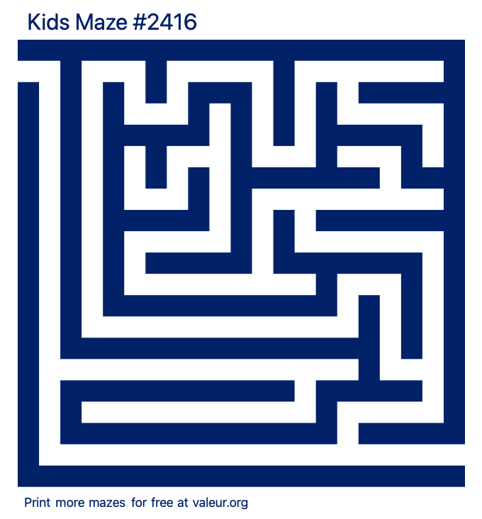 Free Printable Kids Maze number 2416