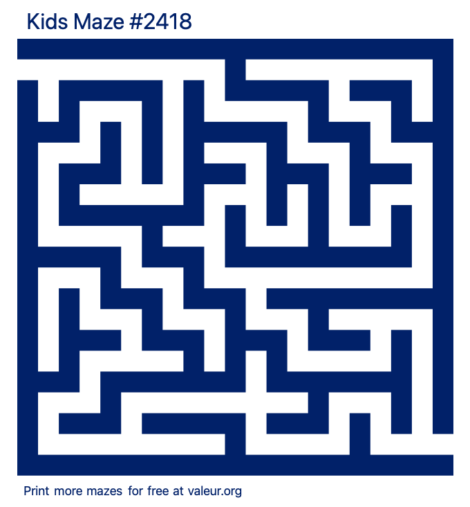 Free Printable Kids Maze number 2418