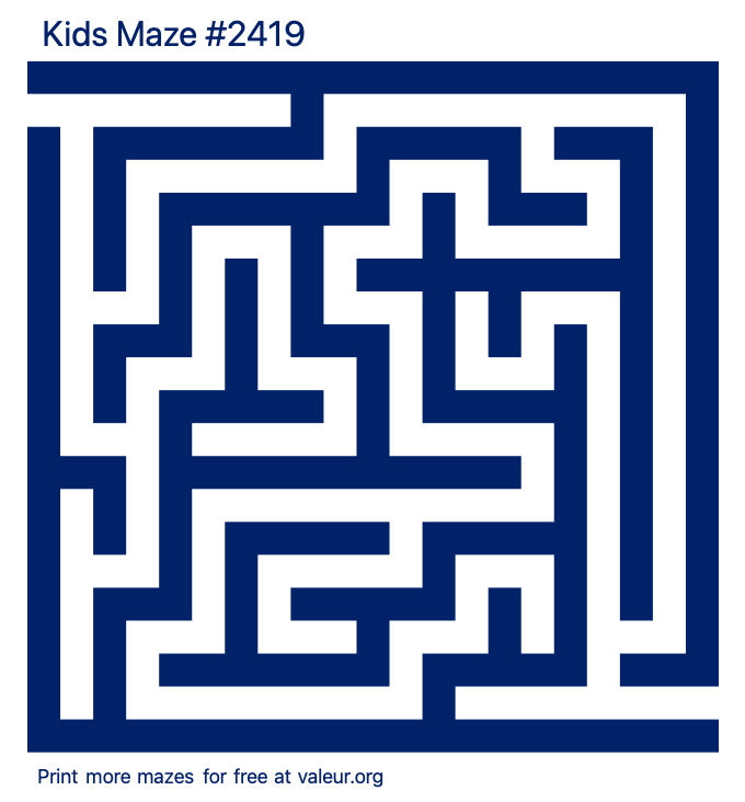 Free Printable Kids Maze number 2419