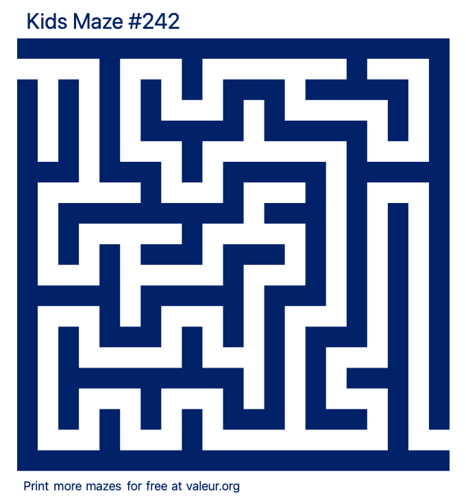 Free Printable Kids Maze number 242