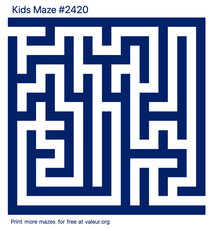 Free Printable Kids Maze number 2420