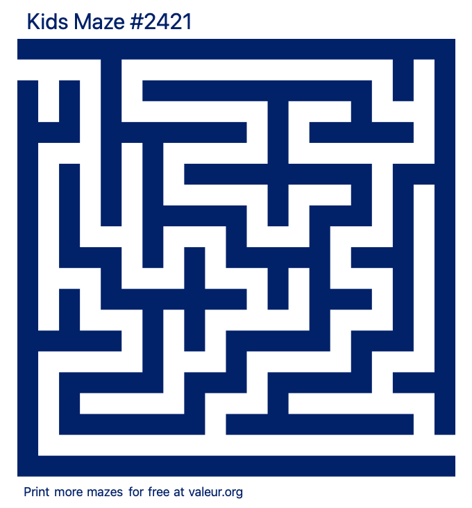 Free Printable Kids Maze number 2421