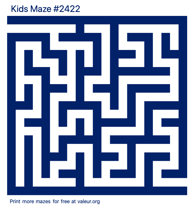 Free Printable Kids Maze number 2422